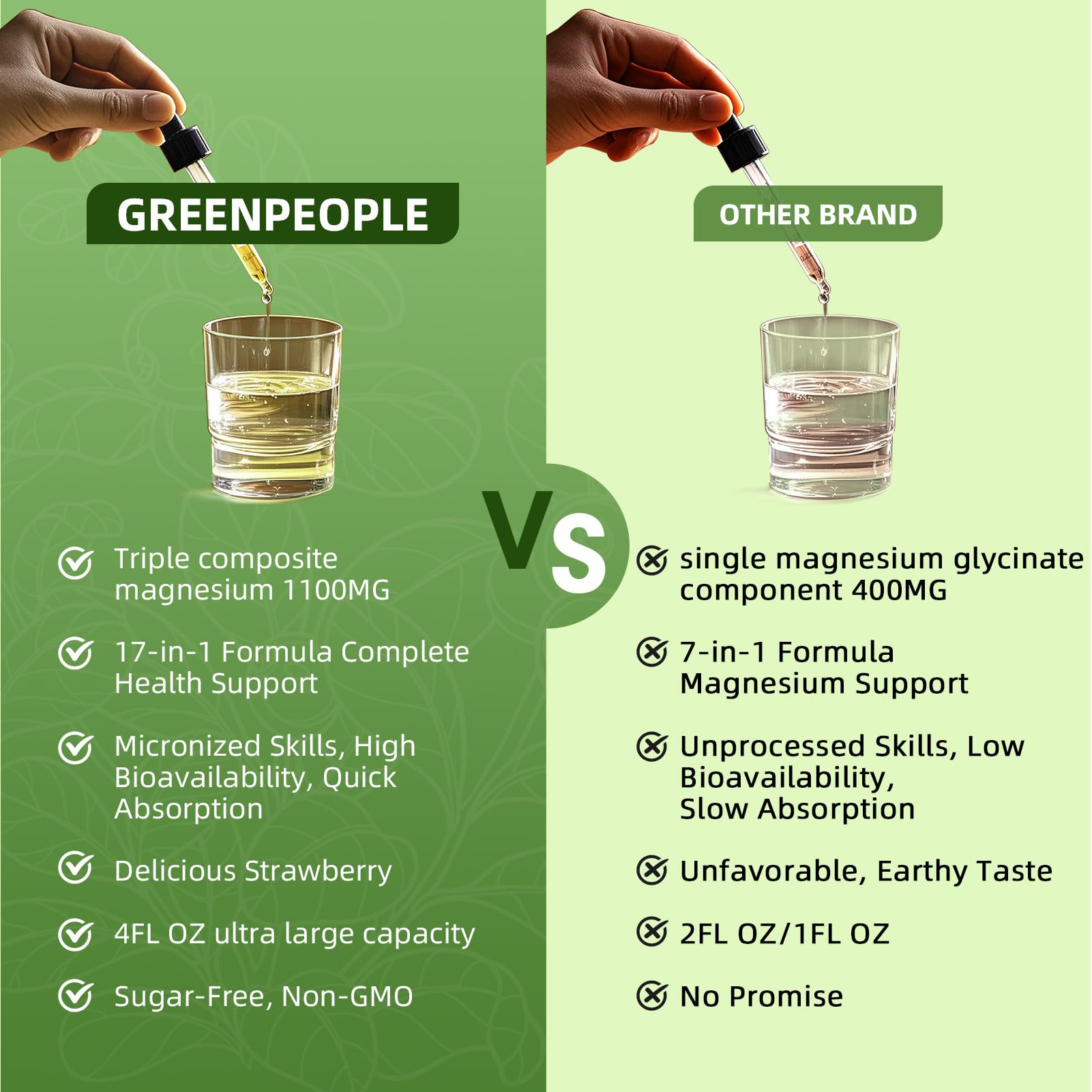 GREENPEOPLE Magnesium Liquid Drops packaging on a wooden table