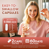 GREENPEOPLE Magnesium Taurate Capsules with a health-focused backdrop