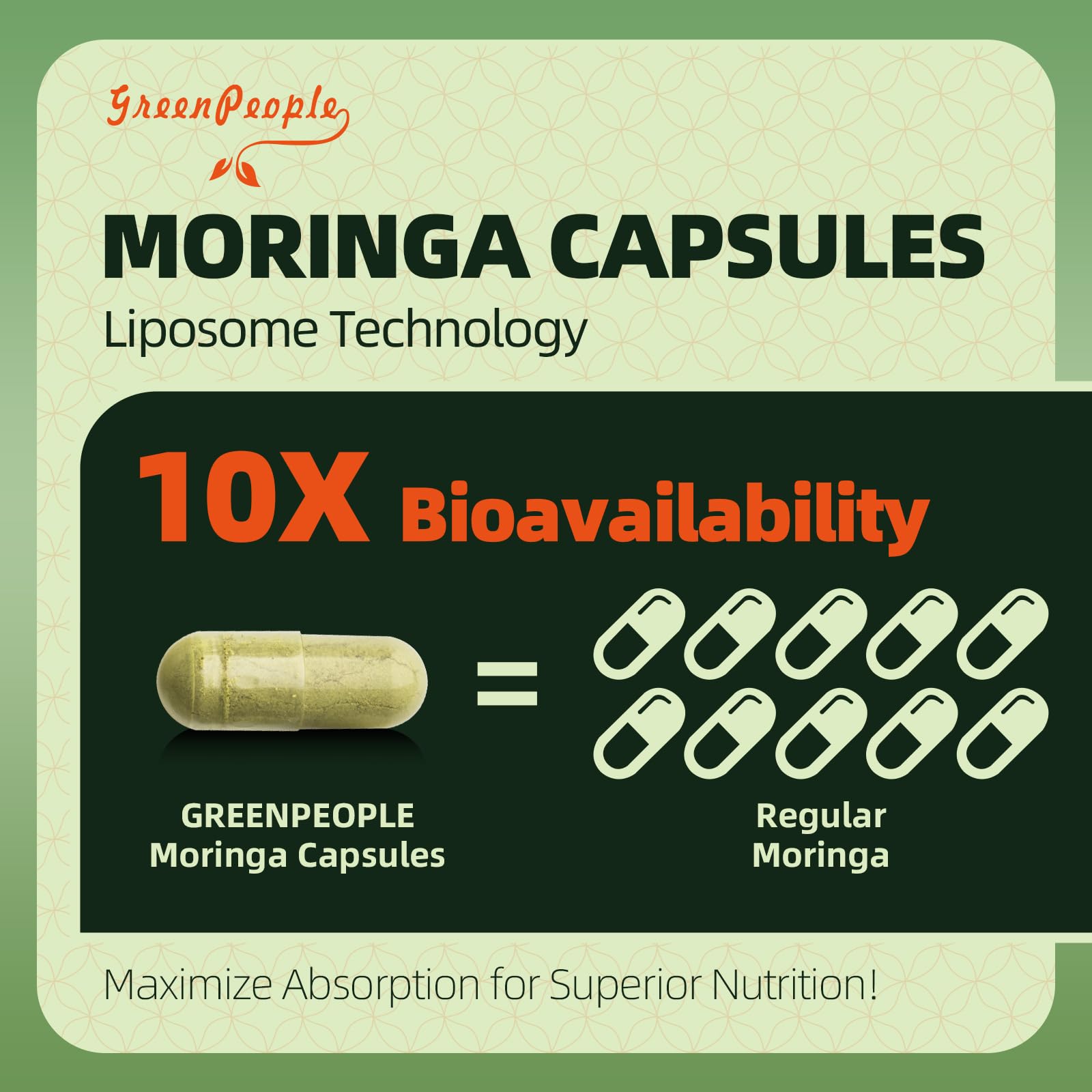 GREENPEOPLE Moringa Capsules bottle with cap on