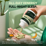 GREENPEOPLE Moringa Capsules displayed with natural ingredients