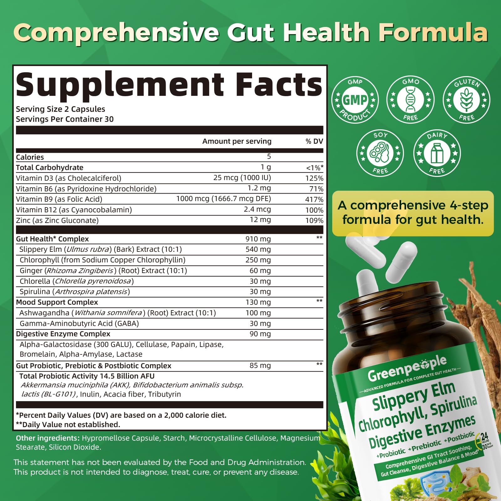 GREENPEOPLE Multi-Enzyme a daily routine Capsules side view