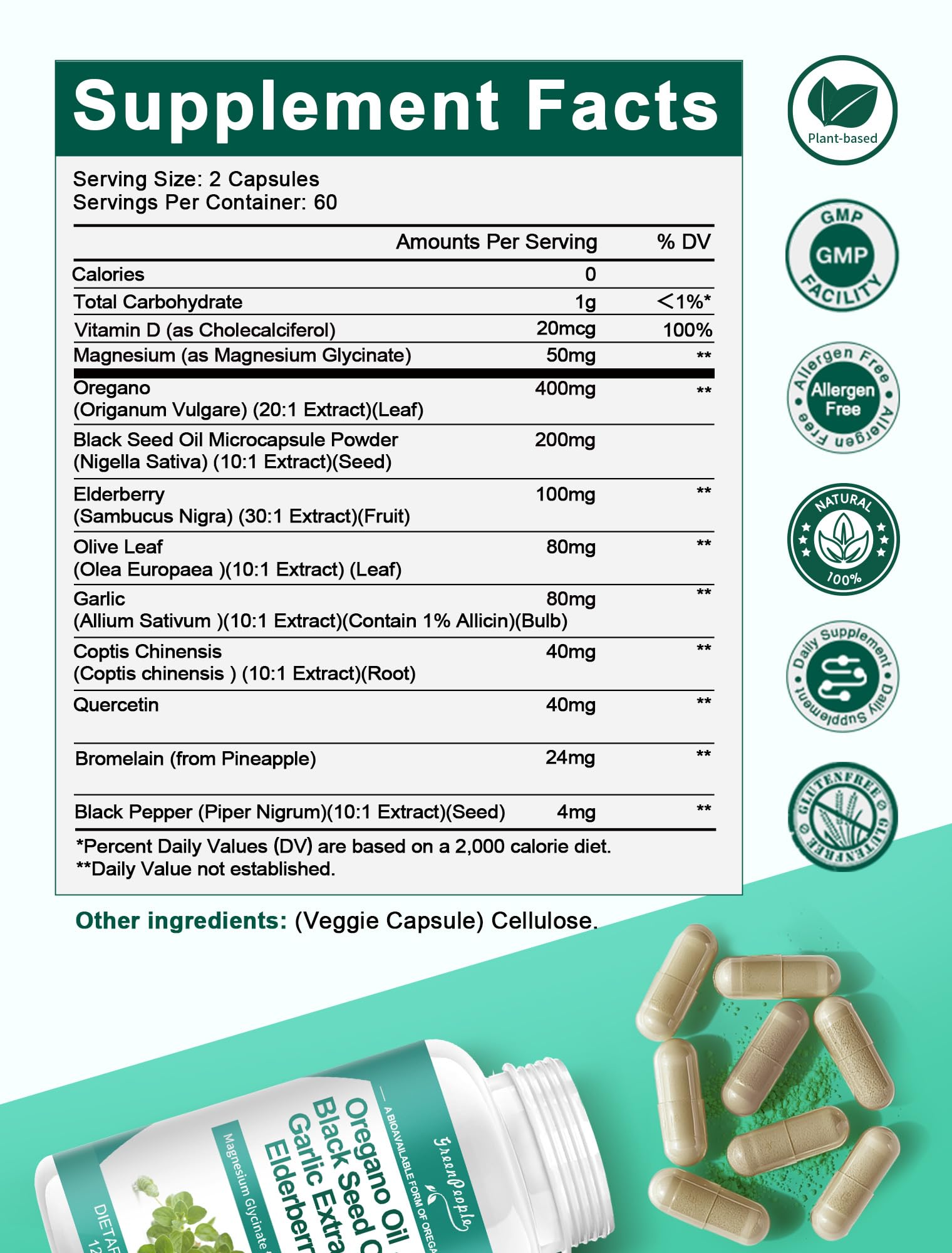 GREENPEOPLE Oregano Oil 11-in-1 Herbal Complex packaging