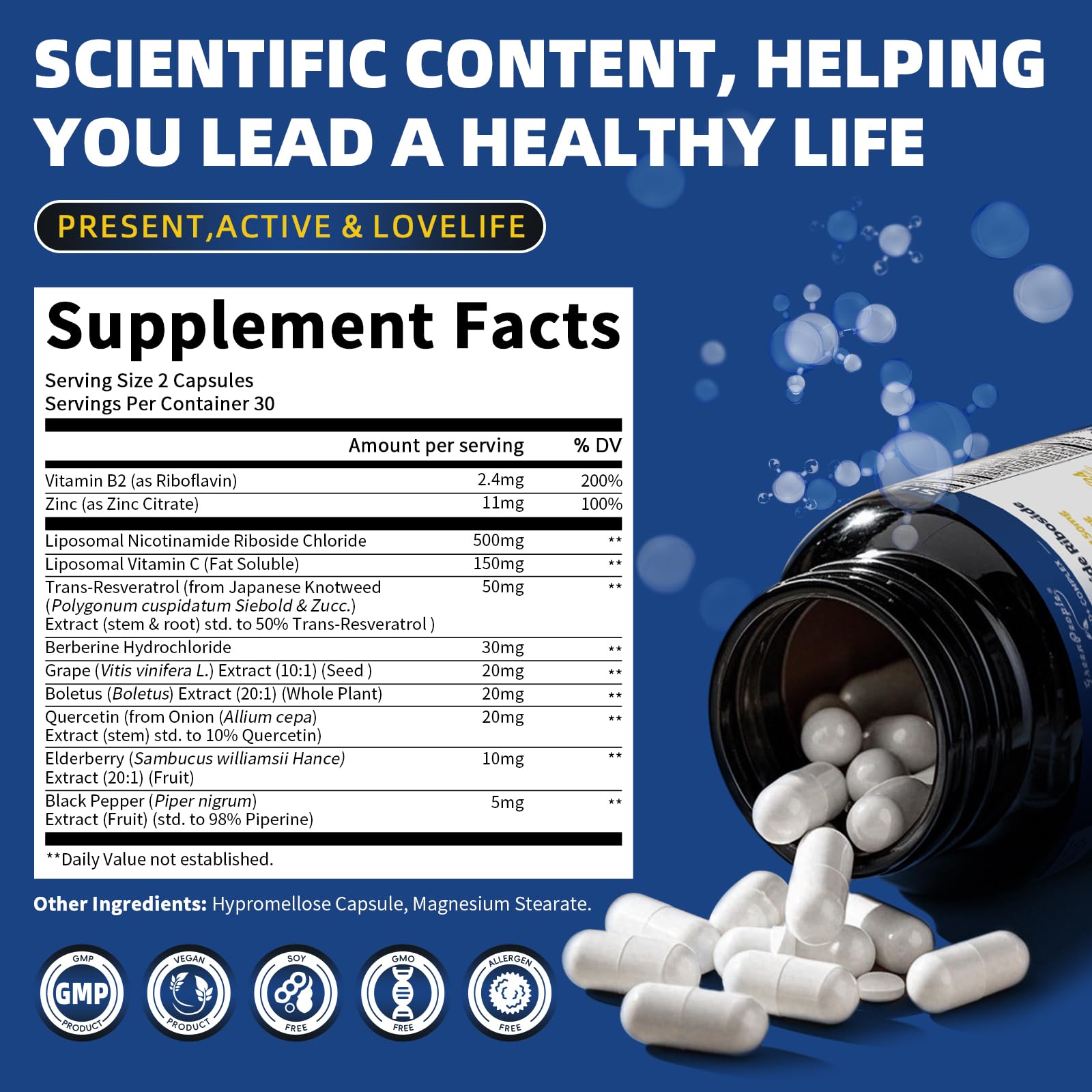 GREENPEOPLE Resveratrol Supplement side view showing capsule