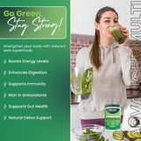 Greens+ Advanced Multi Raw Super Greens Blend 266g mixed in smoothie