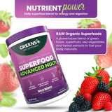 Greens+ Advanced Multi Wild Berry Powder with fresh berries