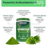 Greens+ Organic Raw Superfood Powder in a smoothie