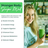 Greens+ Organic Raw Superfood Powder scoop with powder