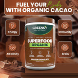 Greens+ Organic Superfood Chocolate 240g nutritional information