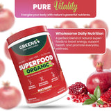 Greens+ Organic Superfood Reds Powder in a glass of juice