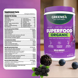 Greens+ Organic Superfood Wild Berry scoop close-up
