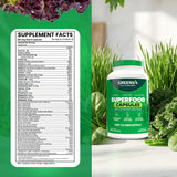 Greens+ Veggie Capsules back view with ingredient list