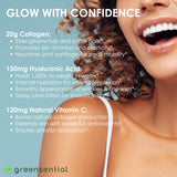 Greensential Collagen Peptides 585g mixed in a drink