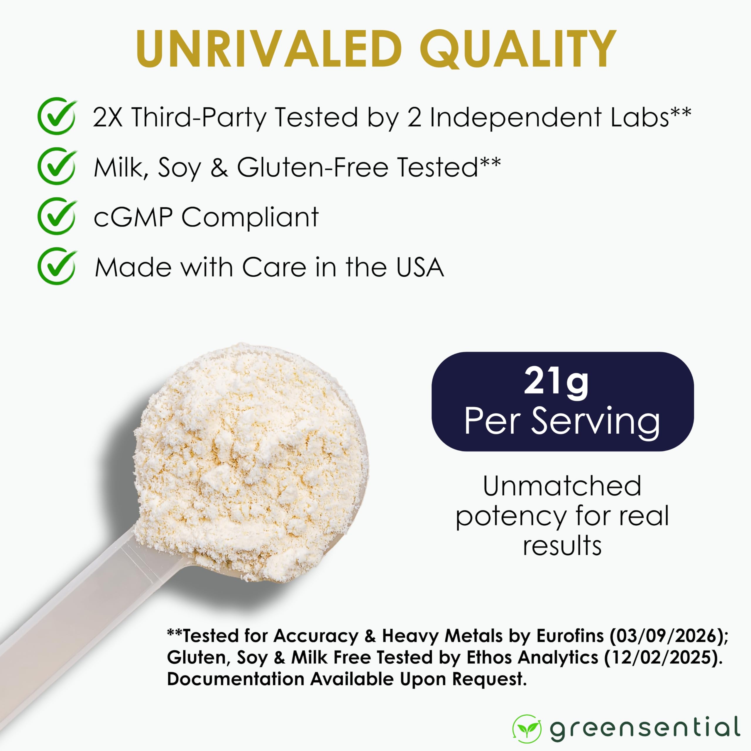 Greensential Collagen Peptides 585g nutrition facts