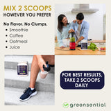 Greensential Collagen Peptides 585g on a kitchen counter