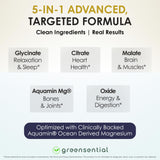 Greensential Magnesium Supplement 500mg back label with ingredients