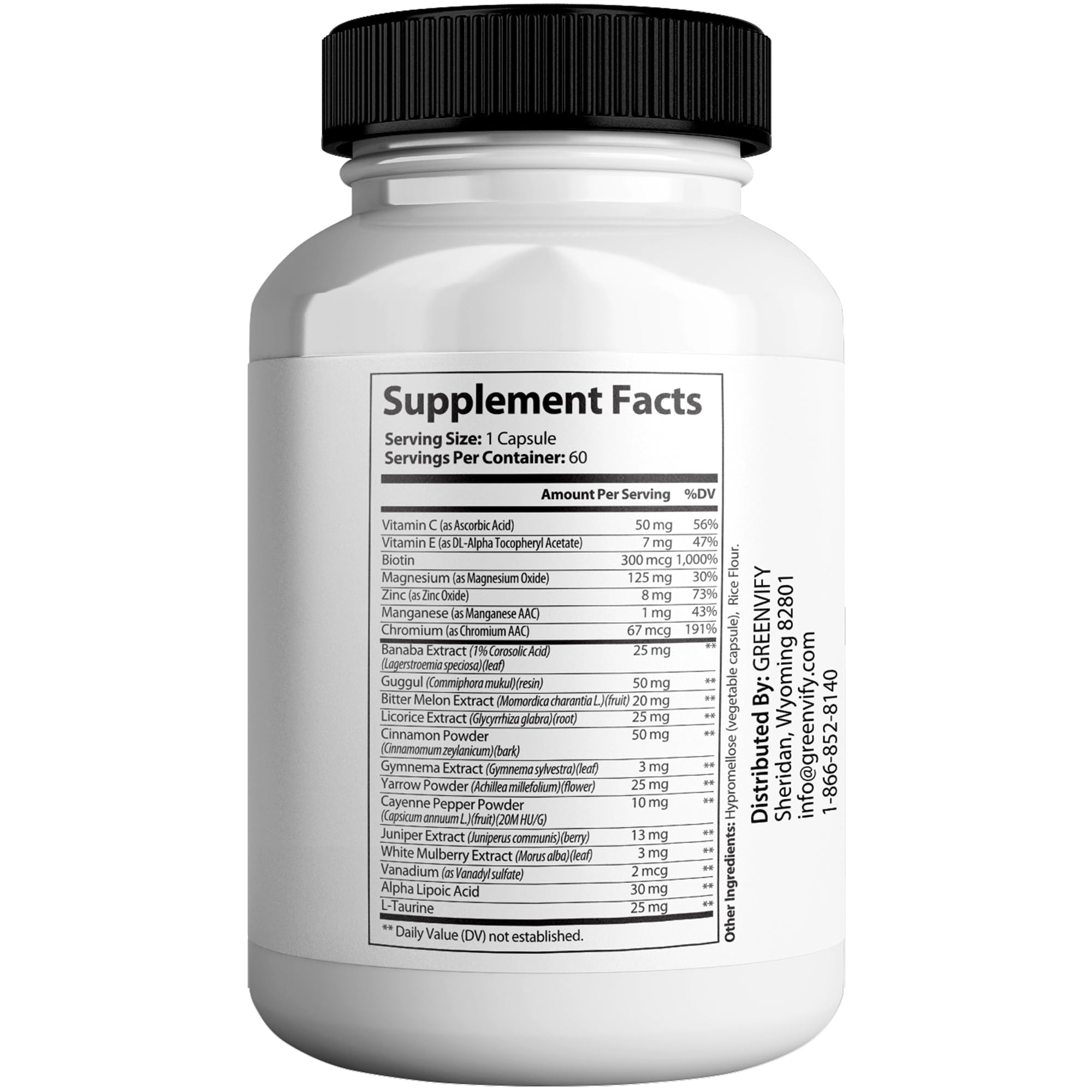 GREENVIFY Magnesium Capsules side view showing capsule details