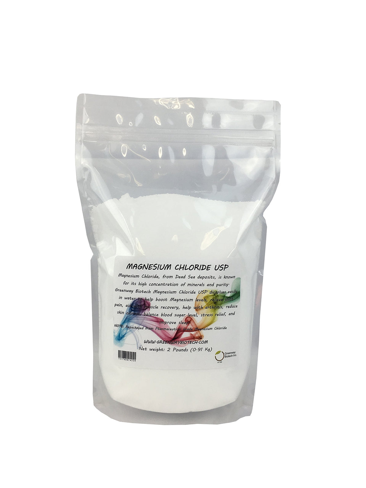 Greenway Biotech Magnesium Chloride USP 889g powder front view