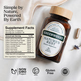 Greenworks Nature's Rest melatonin-free sleep aid capsules in hand