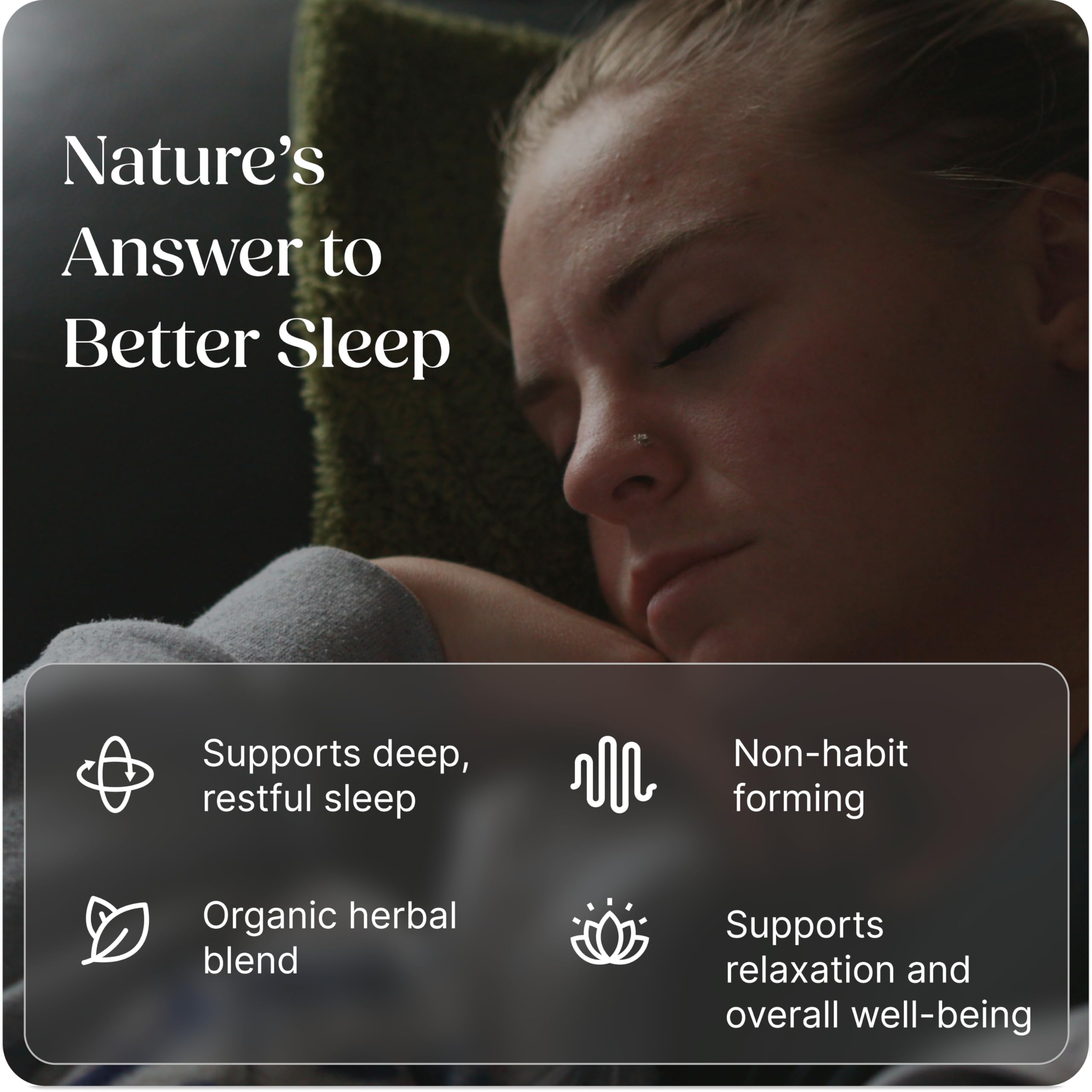 Greenworks Nature's Rest melatonin-free sleep aid packaging details