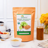 Grenera Organic Amla Powder 998g back view showing nutritional information