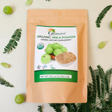 Grenera Organic Amla Powder 998g in a kitchen setting with smoothie