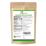 Grenera Organic Amla Powder 998g packaging on a wooden table