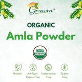 Grenera Organic Amla Powder 998g with yogurt and fruits