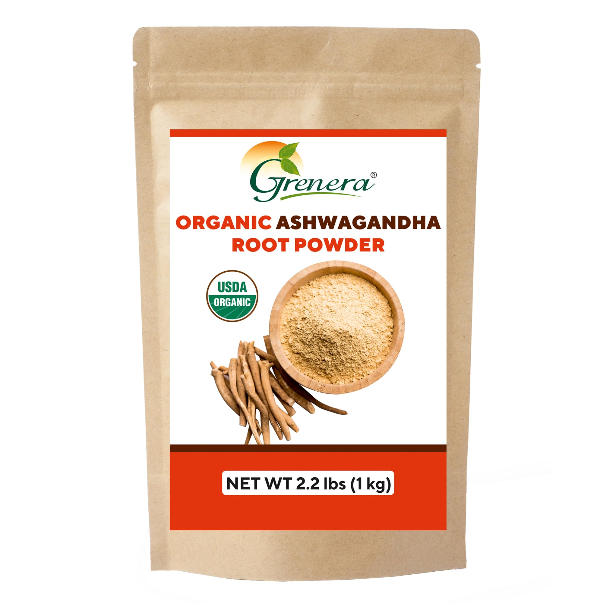 Grenera Organic Ashwagandha Powder 2.2 lbs front view