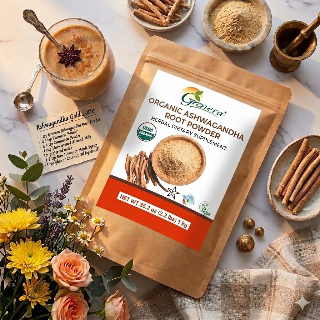 Grenera Organic Ashwagandha Powder lifestyle scene