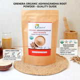 Grenera Organic Ashwagandha Powder on a kitchen counter