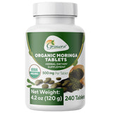 Grenera Organic Moringa Tablets bottle front view with 240 count