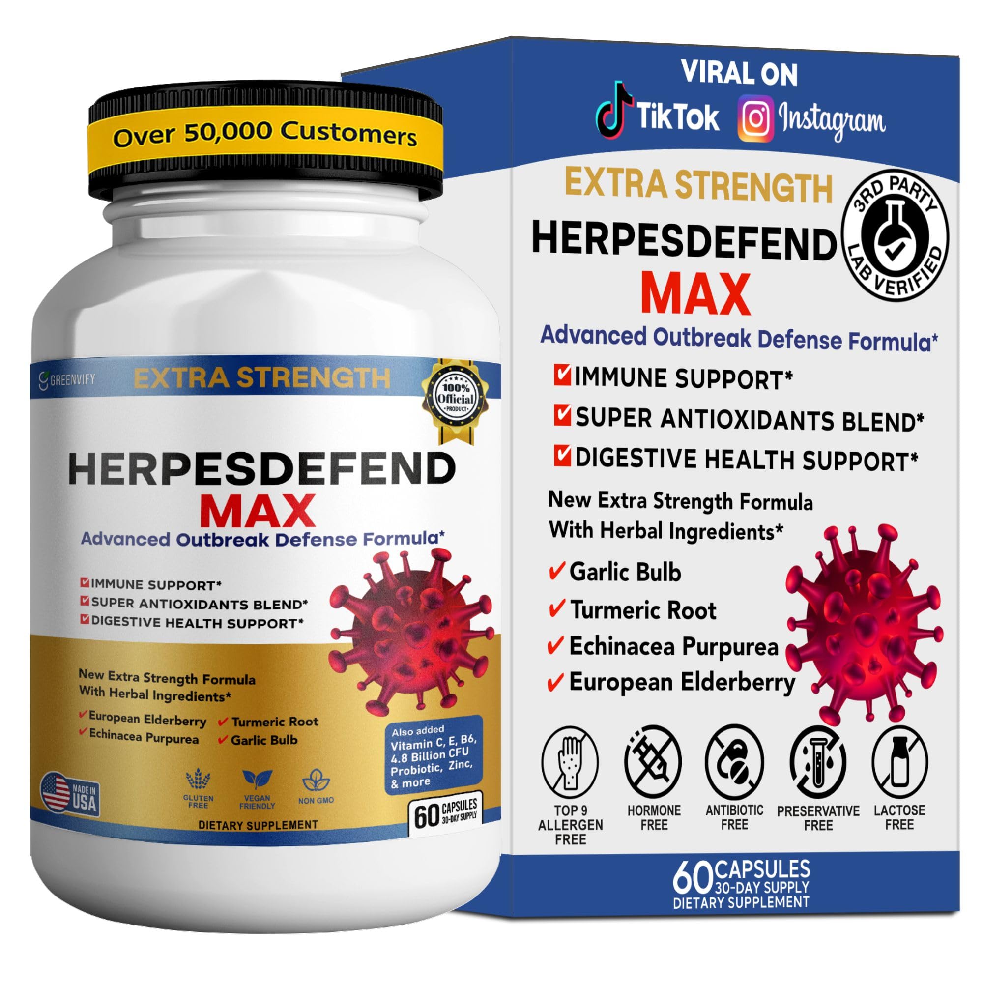 GRENVIFY Elderberry Supplement 60 capsules front view