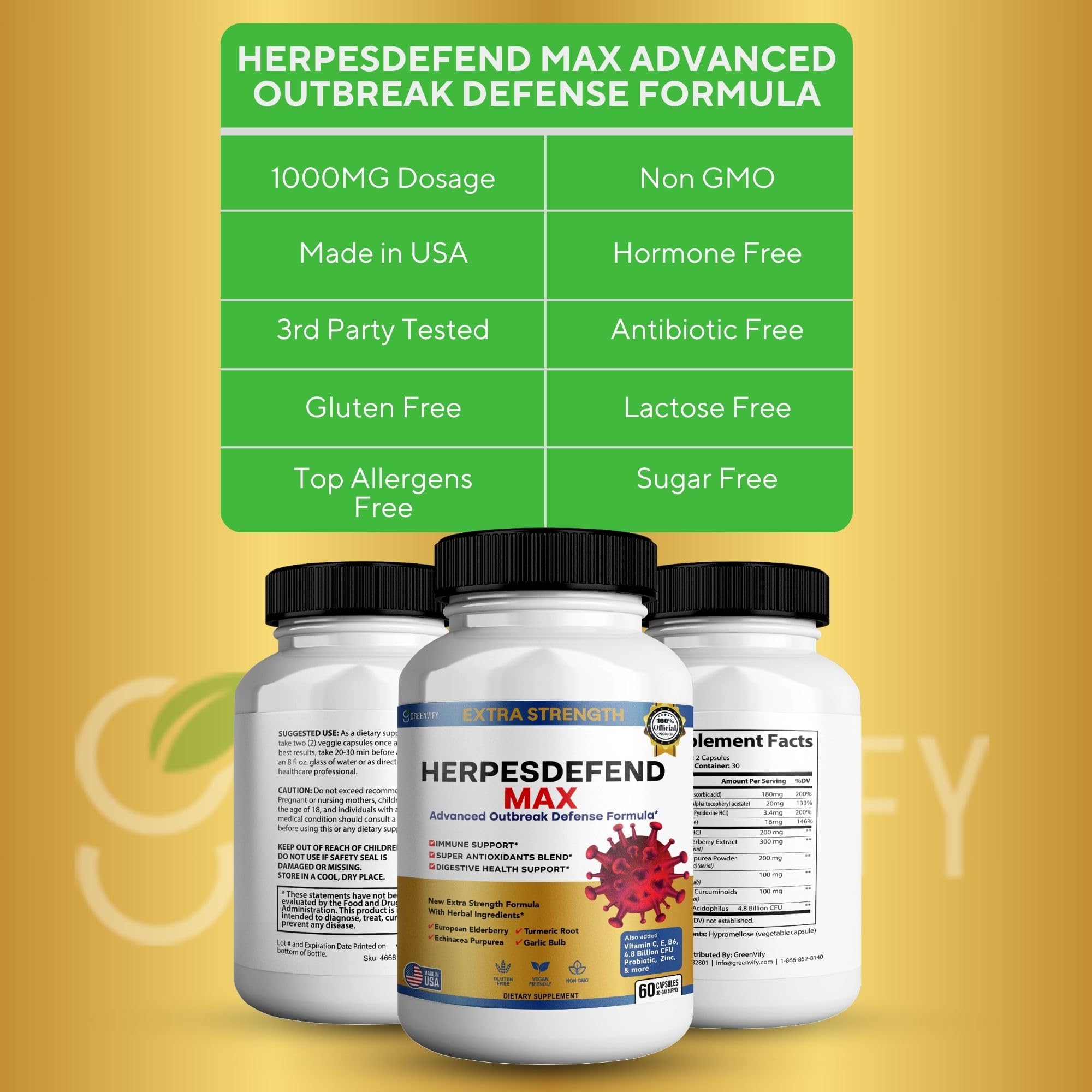 GRENVIFY Elderberry Supplement ingredients list on packaging