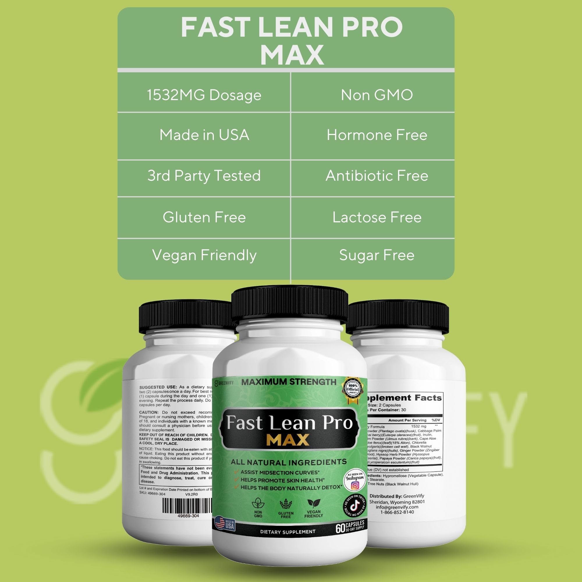 GRENVIFY Fast Lean Pro Max vegan supplement capsules close-up