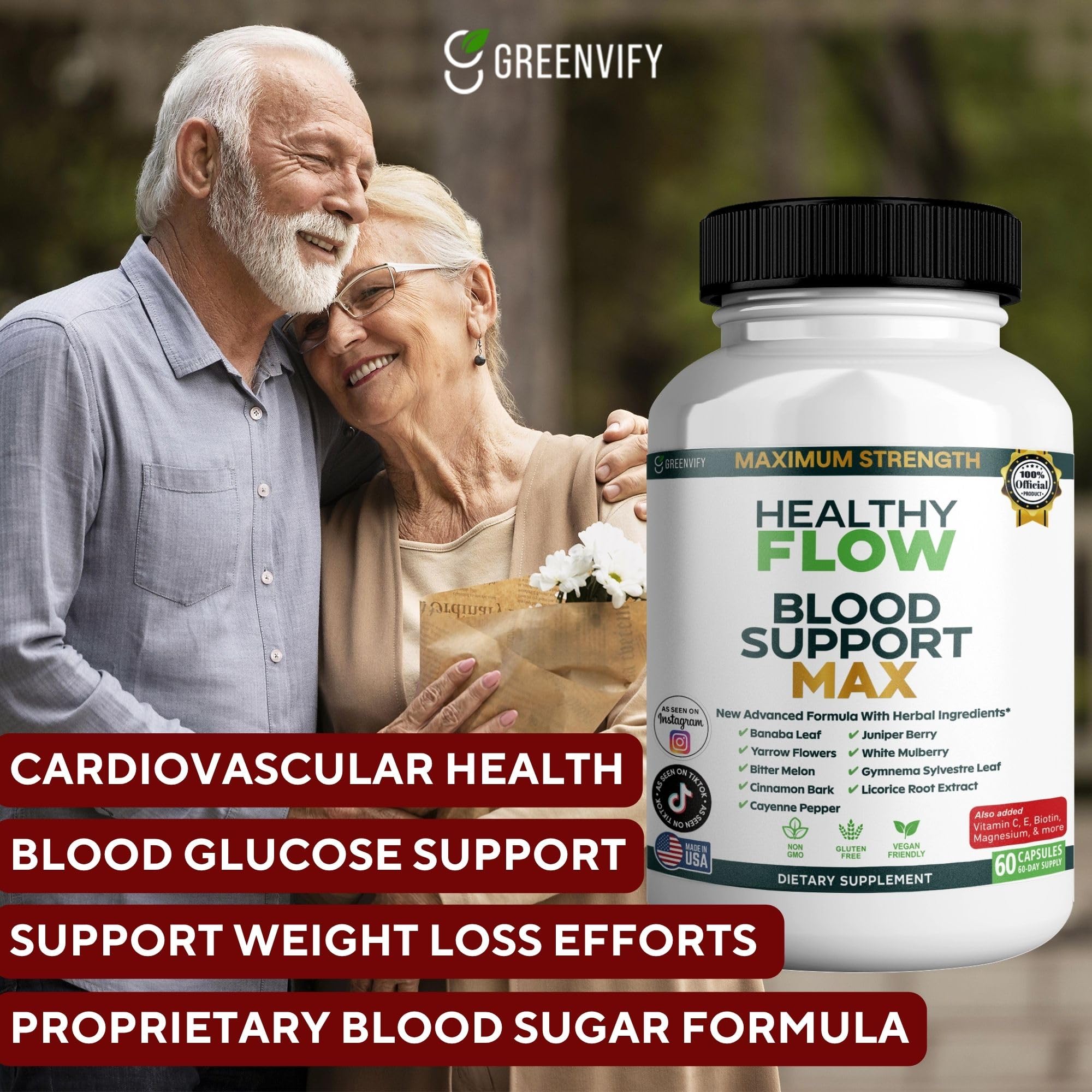GRENVIFY Healthy Flow Blood Support Max nutritional information