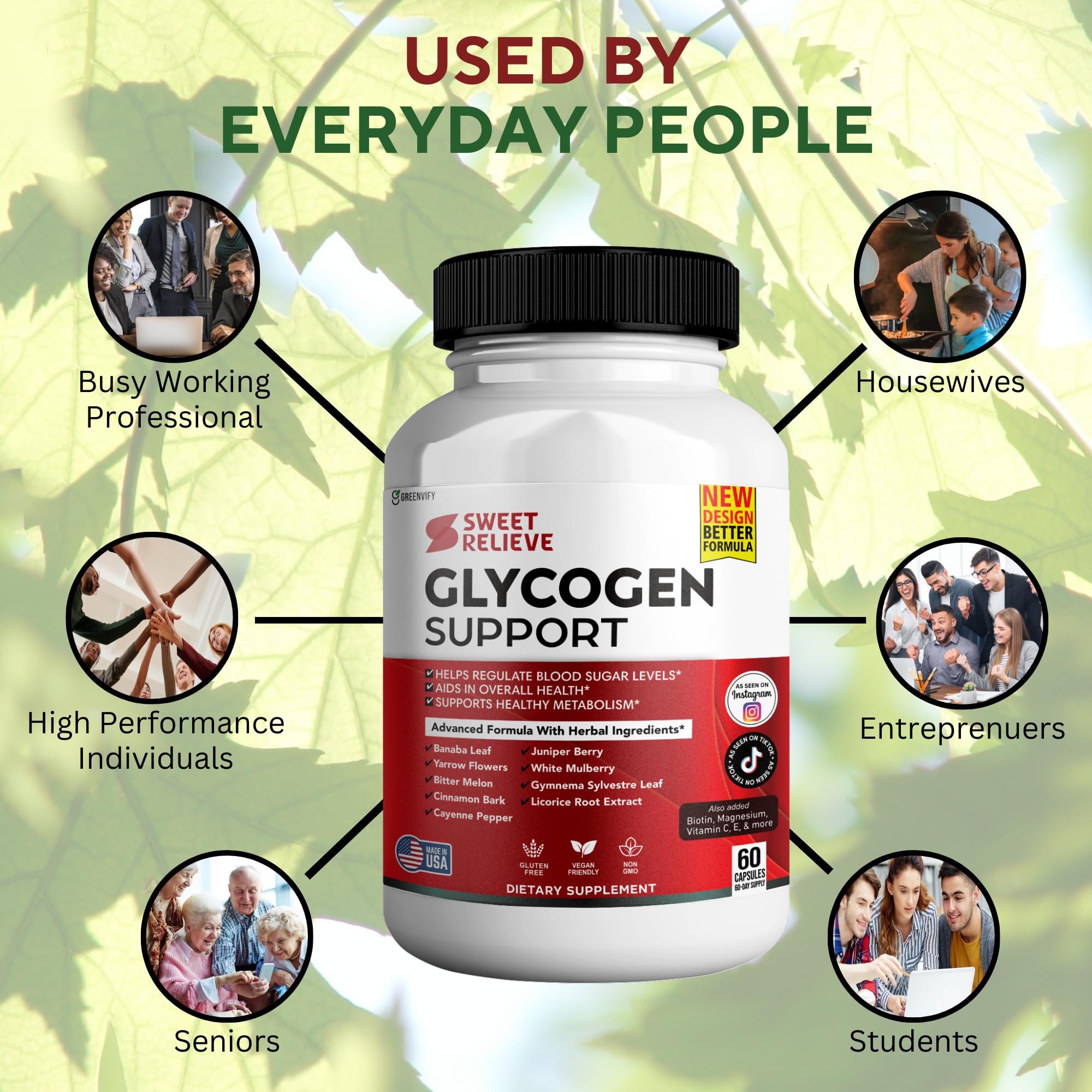 GRENVIFY Sweet Relief Glycogen Support 68g with other supplements