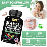 Grevol Sea Moss Capsules packaging with ingredients listed