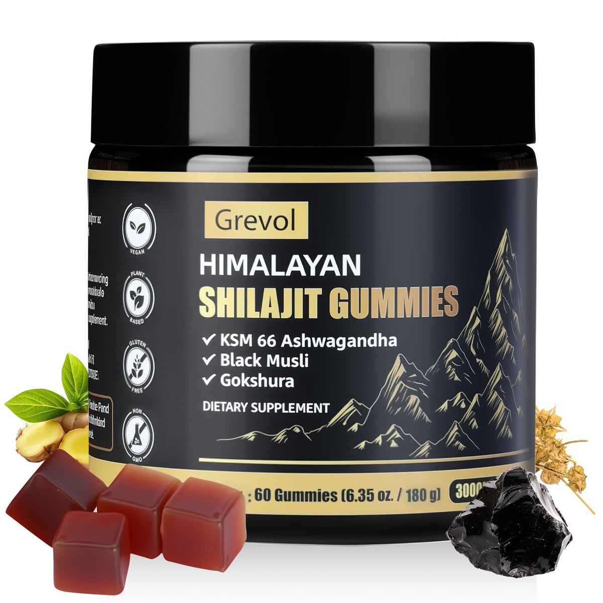 Grevol Shilajit Gummies front view of packaging