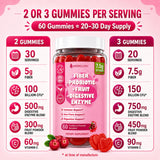Grewellogy daily Fiber Gummies red heart-shaped gummies