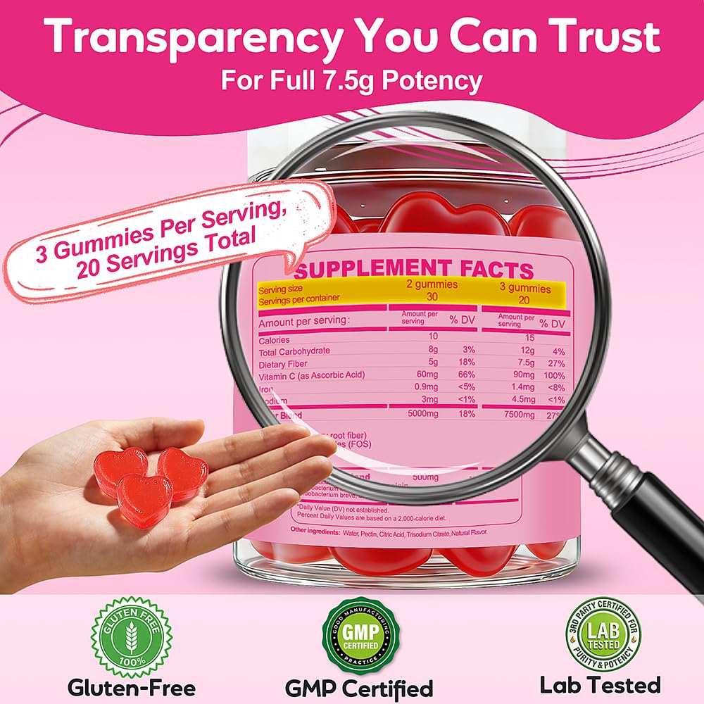 Grewellogy daily Fiber Gummies with fresh cranberries