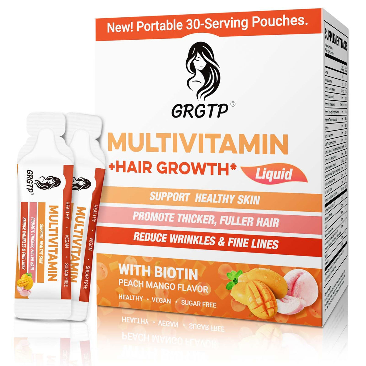 GRGTP Multivitamin Liquid 15.22 Fl Oz Peach Mango front view