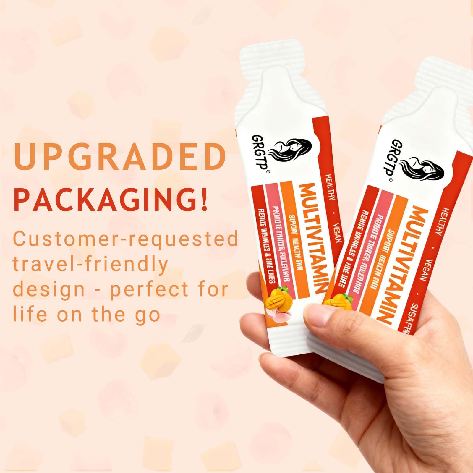 GRGTP Multivitamin Liquid 15.22 Fl Oz Peach Mango serving suggestion