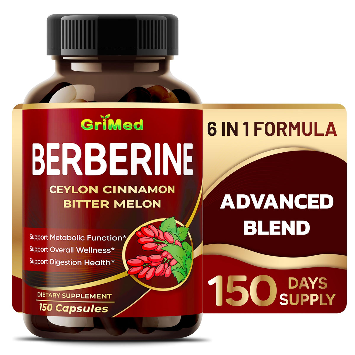 GriMed Cinnamon Supplement 118g capsules front view