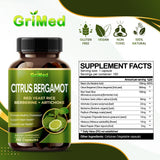GriMed Citrus Bergamot capsules on a wooden table