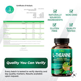 GriMed L-Theanine 1485 mg capsules with a glass of water