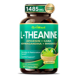 GriMed L-Theanine 1485 mg supplement bottle front view