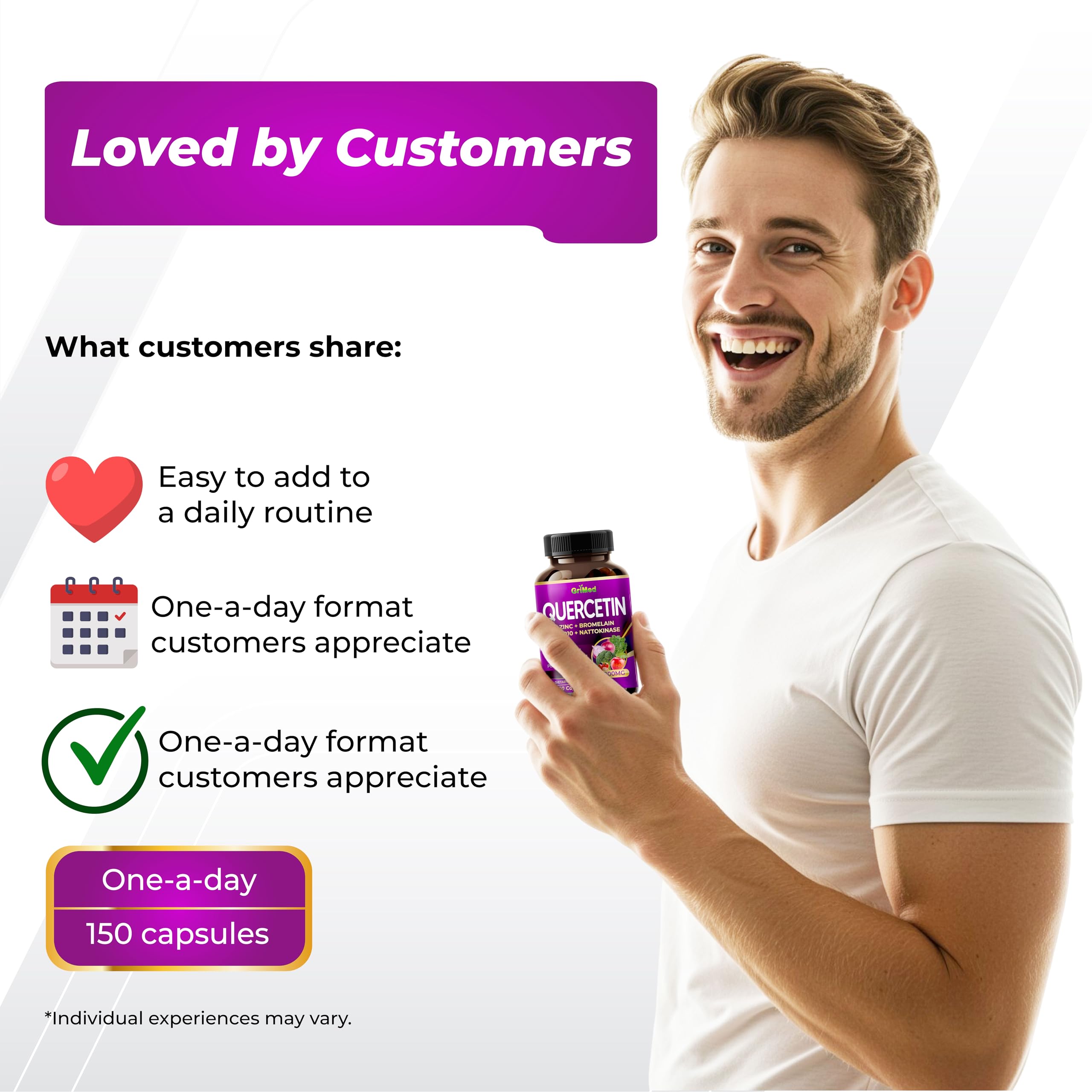 GriMed Quercetin bottle side view showing supplement facts