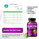 GriMed Quercetin capsule size comparison with a coin