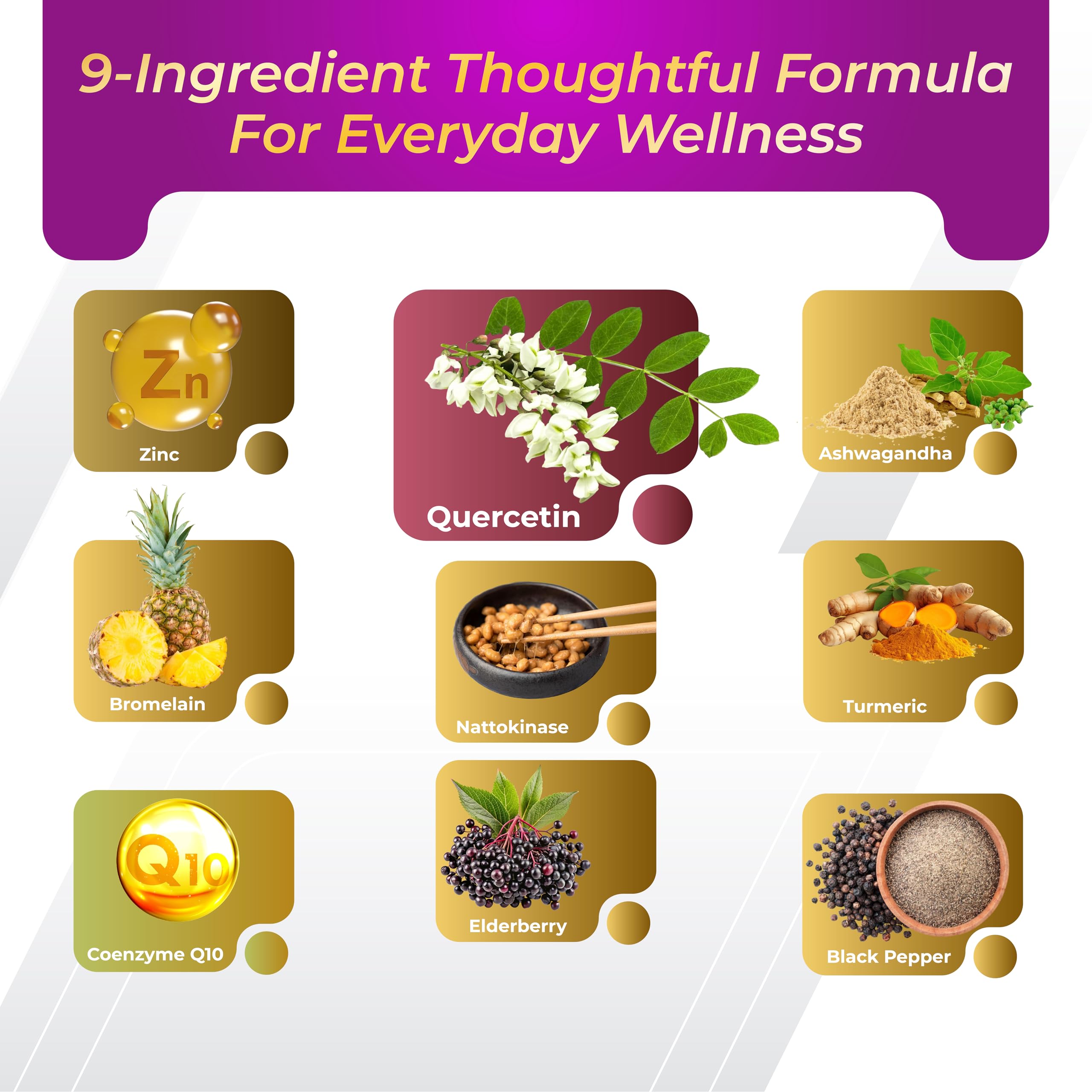 GriMed Quercetin capsules spilling from bottle
