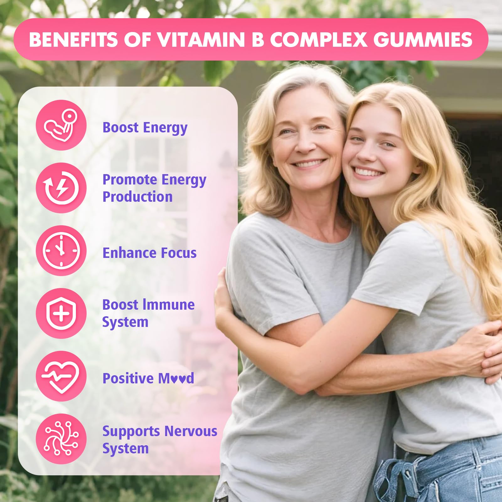 GrnLife B Complex Gummies bottle side view with nutritional information